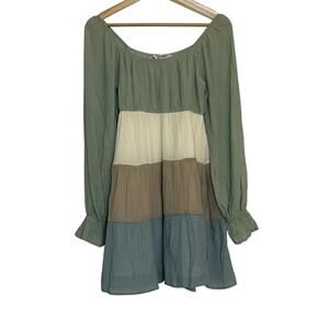 Sweet Wanderer Cottage Core Dress Small Tiered‎ Layered Peasant Flowy Prairie